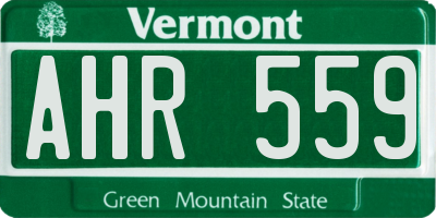 VT license plate AHR559