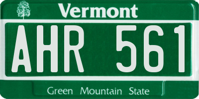 VT license plate AHR561