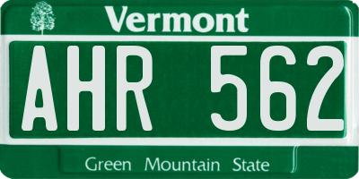 VT license plate AHR562