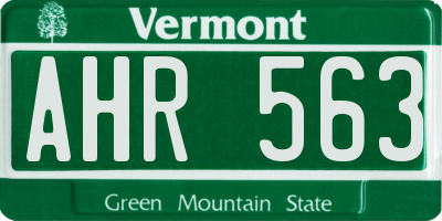 VT license plate AHR563