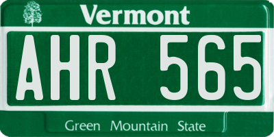 VT license plate AHR565