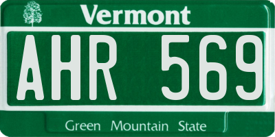 VT license plate AHR569
