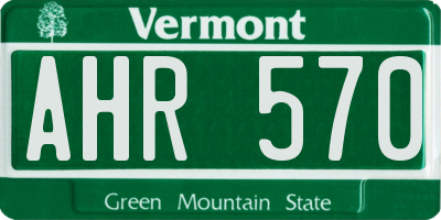 VT license plate AHR570