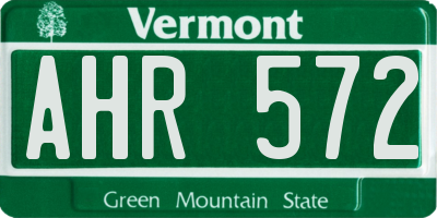 VT license plate AHR572