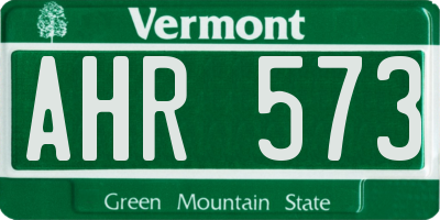 VT license plate AHR573
