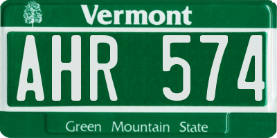 VT license plate AHR574
