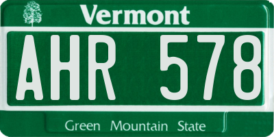 VT license plate AHR578