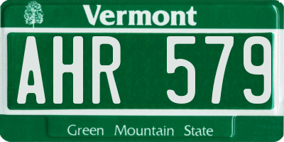 VT license plate AHR579
