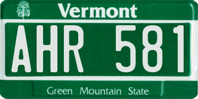 VT license plate AHR581