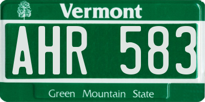 VT license plate AHR583