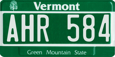 VT license plate AHR584