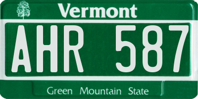 VT license plate AHR587