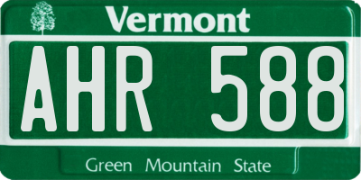 VT license plate AHR588