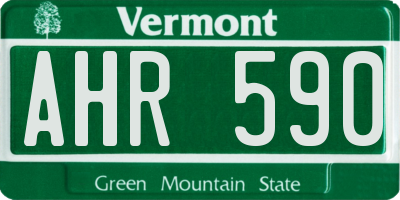 VT license plate AHR590