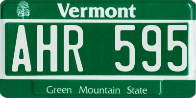 VT license plate AHR595
