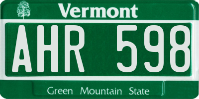 VT license plate AHR598