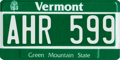 VT license plate AHR599