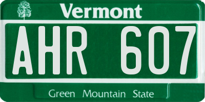 VT license plate AHR607