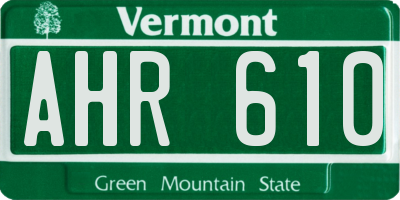 VT license plate AHR610