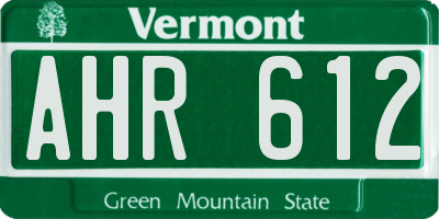 VT license plate AHR612