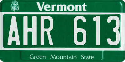 VT license plate AHR613