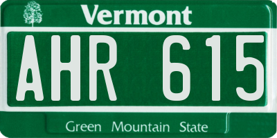 VT license plate AHR615
