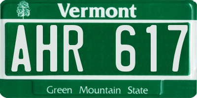 VT license plate AHR617