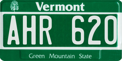 VT license plate AHR620
