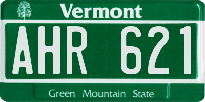 VT license plate AHR621