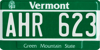 VT license plate AHR623