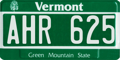 VT license plate AHR625