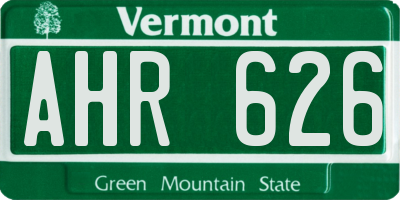 VT license plate AHR626