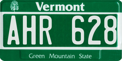 VT license plate AHR628