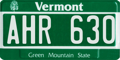 VT license plate AHR630