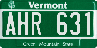 VT license plate AHR631