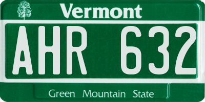 VT license plate AHR632