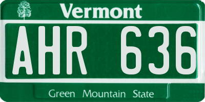 VT license plate AHR636