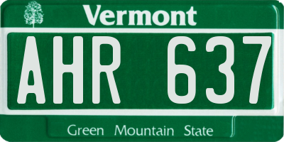 VT license plate AHR637