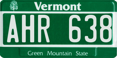 VT license plate AHR638