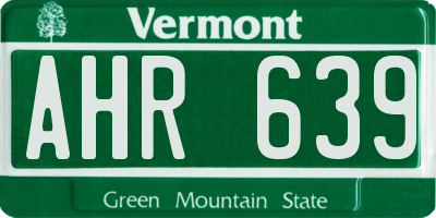 VT license plate AHR639