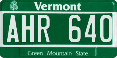 VT license plate AHR640