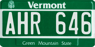 VT license plate AHR646