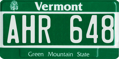 VT license plate AHR648
