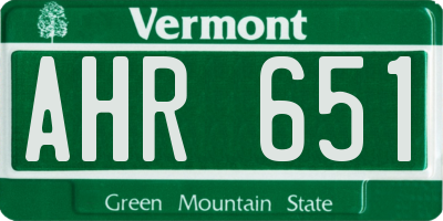 VT license plate AHR651