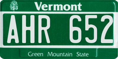 VT license plate AHR652
