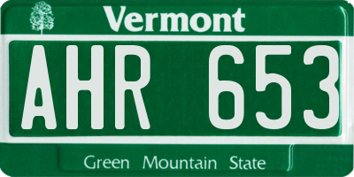 VT license plate AHR653