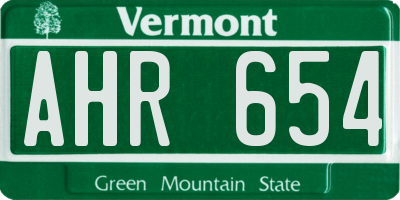 VT license plate AHR654