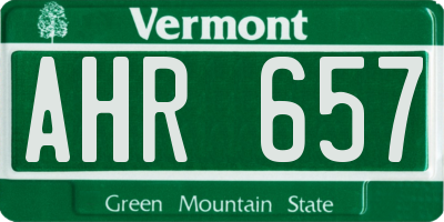 VT license plate AHR657