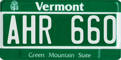 VT license plate AHR660