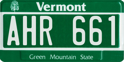 VT license plate AHR661